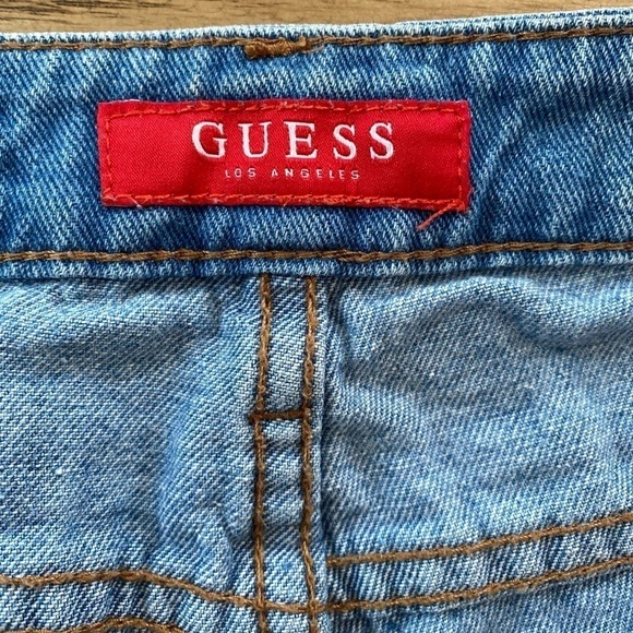 GUESS Distressed American Flag Jean Shorts - Picture 7 of 8